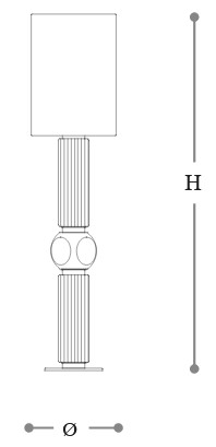 Dimensions of Matilda Opera Italamp Floor Lamp